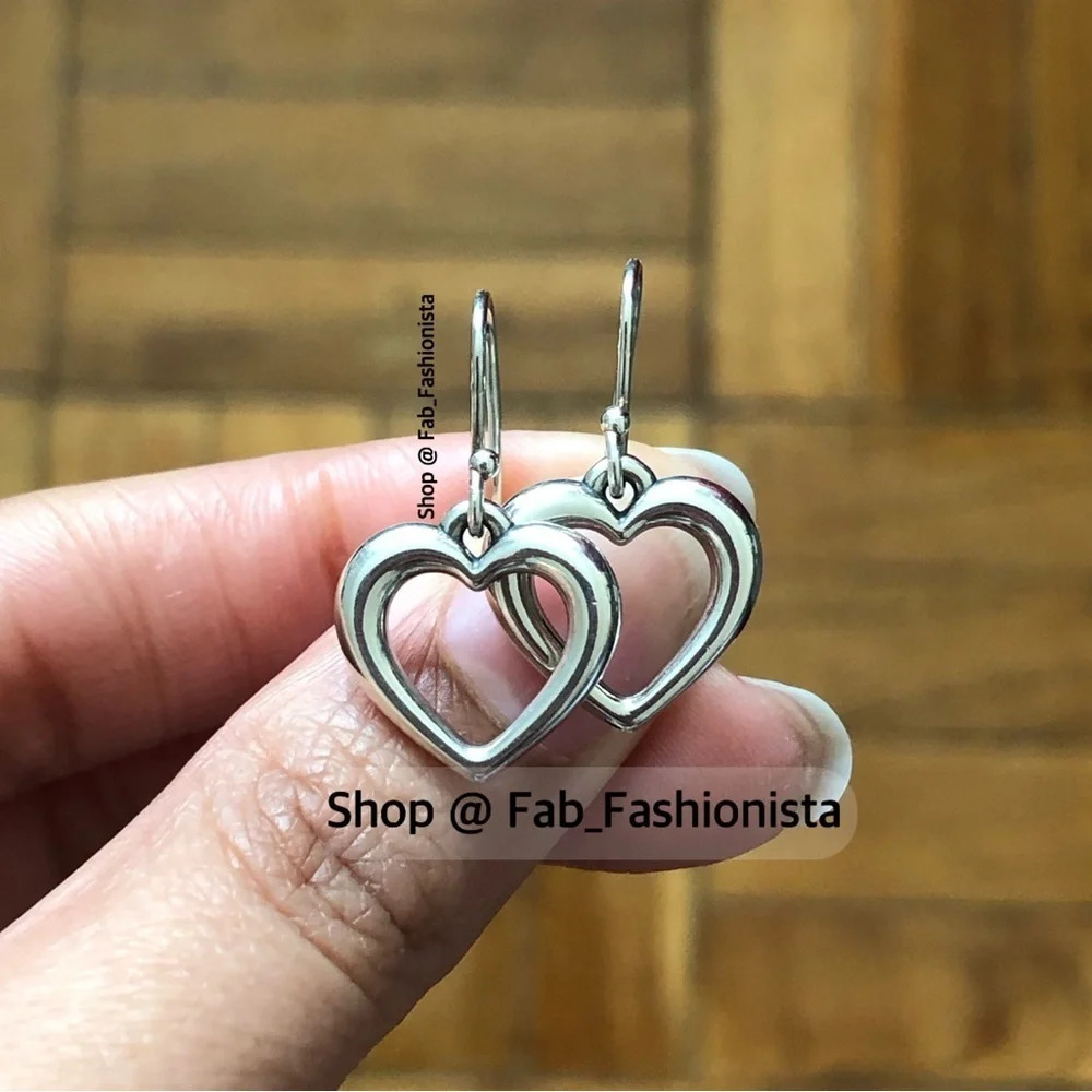 James Avery Retired Heart Dangle Earrings